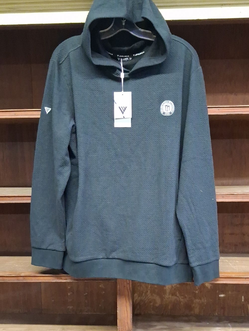 NWT Men's Levelwear Marathon Hoodie Textured - Black